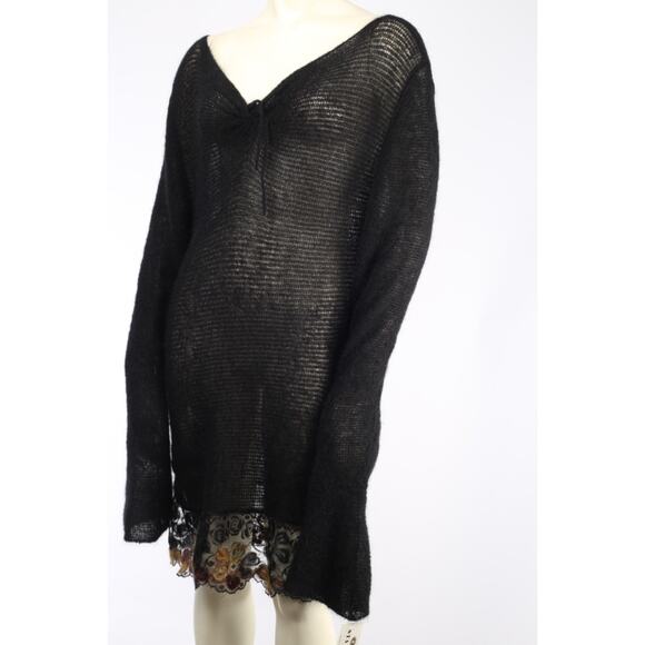 Vintage Marie Louise Angora Sheer Sweater Maxi Skirt Set Avant Garde Size 44 - Picture 7 of 16